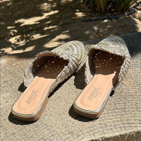 Joalice Paris Moroccan-Style Woven Gold-Toned Slip-Ons – Size 39 (8.5 US) - Picture 9 of 9